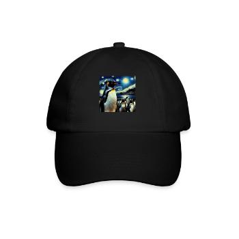Galapagos Penguin Starry Night - Baseball Cap - black/black - Front