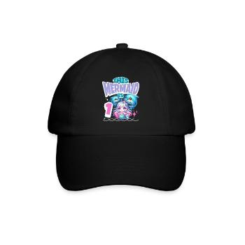 Meerjungfrau 1. Geburtstag Mädchen Kinder - Baseballkappe - Schwarz/Schwarz - Vorne