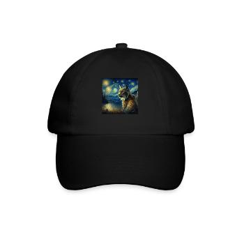 Iberian lynx Starry Night - Baseball Cap - black/black - Front