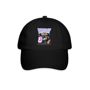 Pferd 3. Geburtstag Mädchen Kinder - Baseballkappe - Schwarz/Schwarz - Vorne