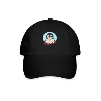 Pinguin lustige Baby Pinguine Geschenke - Baseballkappe - Schwarz/Schwarz - Vorne