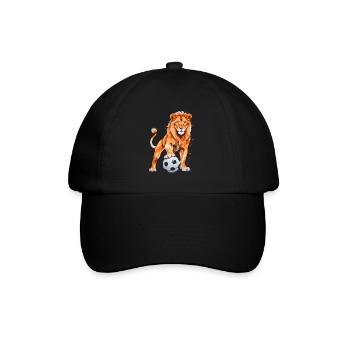 Lion Football Colorful Holland Netherlands Design Print - Baseball Cap - black/black - Front