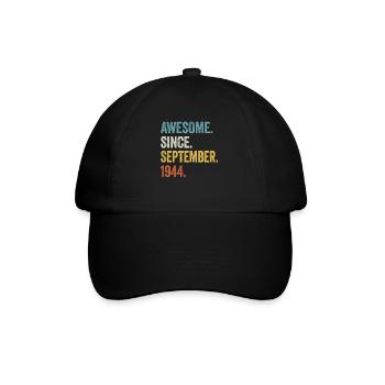 Awesome Since September 1944 80th Birthday - Baseball Cap - black/black - Front