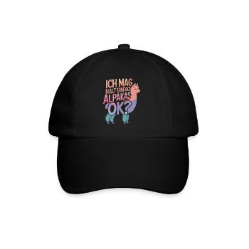 Alpaga lama alpaga animal - Casquette classique - noir/noir - Devant