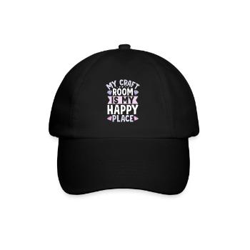 My craft room is my happy place - Diamond Painting - Baseball Cap - black/black - Front