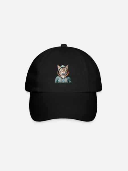 Cat wearing a jacket - Baseballkasket - sort/sort