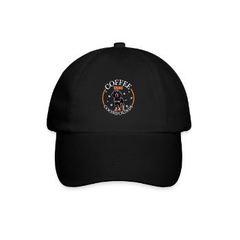 Kaffee und Black and Tan Coonhound - Baseballkappe - Schwarz/Schwarz - Vorne