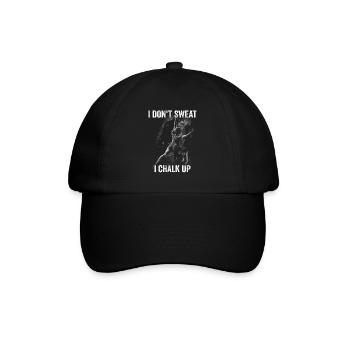 Ich Schwitze Nicht, Ich Kreide Boulder - Baseballkappe - Schwarz/Schwarz - Vorne
