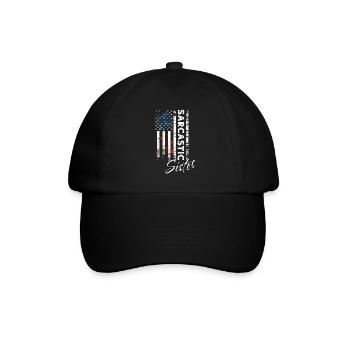Sarkastischer Schwester - Baseballkappe - Schwarz/Schwarz - Vorne