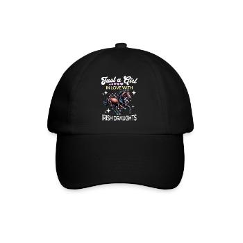 Irisches Zugpferd Mädchen Irish Draught - Baseballkappe - Schwarz/Schwarz - Vorne