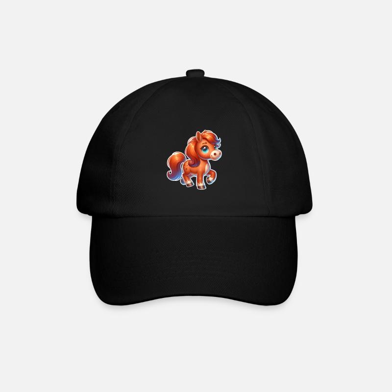 Pferd - Baseballkappe - Schwarz/Schwarz