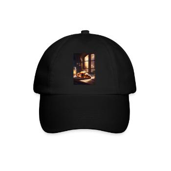 Croissants pastry - Baseball Cap - black/black - Front