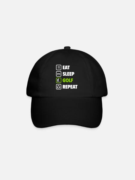 Mangez, dormez, jouez au golf, répétez ! - Casquette classique - noir/noir