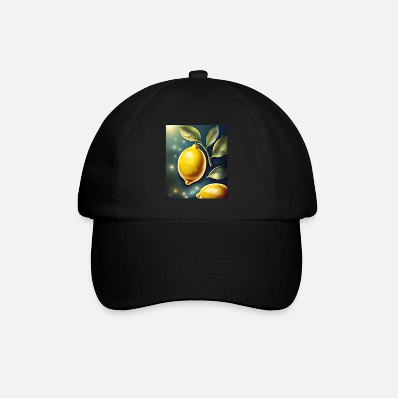 Gesunde Zitrone Zitrone - Baseballkappe - Schwarz/Schwarz