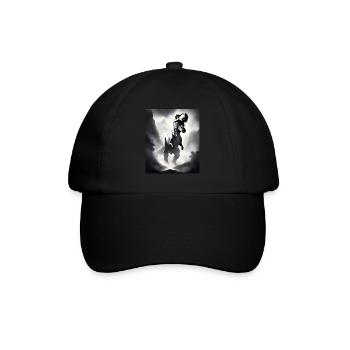 Cooles Tyrannosaurus Rex T-Shirt Design - Baseballkappe - Schwarz/Schwarz - Vorne
