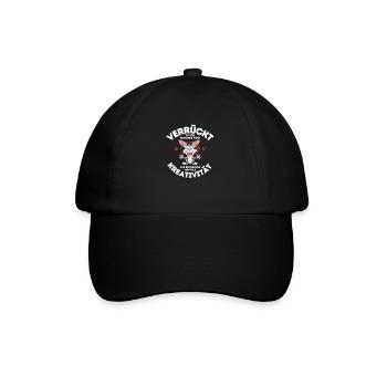 Verrückt ist ein gemeines Wort wahsinniger Hase - Baseballkappe - Schwarz/Schwarz - Vorne