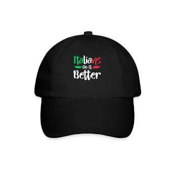 Italiener Italien Lustiger Spruch Geschenkidee - Baseballkappe - Schwarz/Schwarz - Vorne