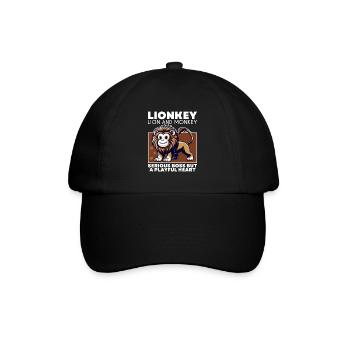 SERIOUS LEADER BUT A PLAYFUL HEART - LION & MONKEY - Baseball Cap - black/black - Front
