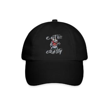 Cute but Crazy Hippo Comic Style Funny Motif - Baseball Cap - black/black - Front