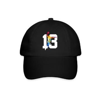 NUMMER 13 BASKETBALL 13. GEBURTSTAG - Baseballkappe - Schwarz/Schwarz - Vorne
