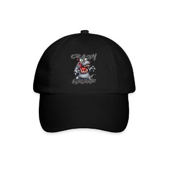 Crazy but Awesome Nilpferd Comic Stil - Baseballkappe - Schwarz/Schwarz - Vorne
