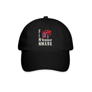 Norway Norway Norge Coordinates Finnmark North Cape - Baseball Cap - black/black - Front
