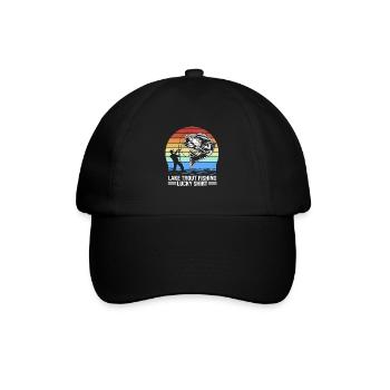 Trout Trout Pond Fishing Hook Fishing Rod Angler - Baseball Cap - black/black - Front