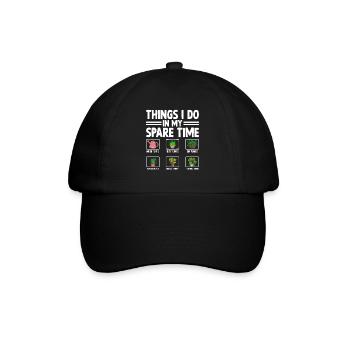 Ce que je fais pendant mon temps libre - Casquette classique - noir/noir - Devant
