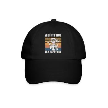 Dirty And Happy Funny Retro Gardening Quote - Baseball Cap - black/black - Front