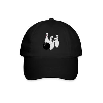 Bowling, Kegeln - Baseballkappe - Schwarz/Schwarz - Vorne