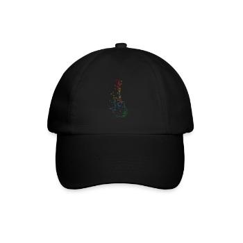 Gitarre Musiker Geschenkidee für Gitarristen - Baseballkappe - Schwarz/Schwarz - Vorne