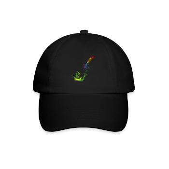 Bunte Gitarre Musiker Geschenkidee für Gitarristen - Baseballkappe - Schwarz/Schwarz - Vorne