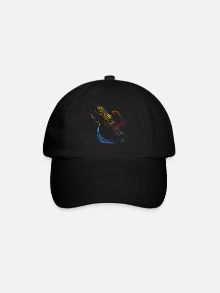 Gitarre Musiker Geschenkidee für Gitarristen - Baseballkappe - Schwarz/Schwarz