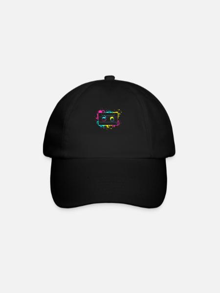 80s 90s Retro Cassette Tape Vintage Mixtape Gifts - Baseball Cap - black/black