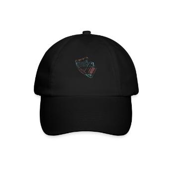 Retro Farben Akkordeon Musiker Geschenkidee - Baseballkappe - Schwarz/Schwarz - Vorne