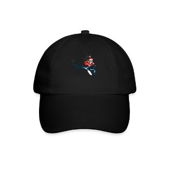 Le père Noël monte sur des patins pour offrir des cadeaux - Casquette classique - noir/noir - Devant