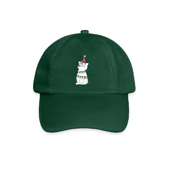 Weihnachten Katze - Baseballkappe - Flaschengrün - Vorne