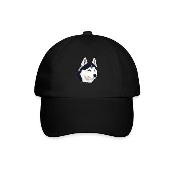 Husky Dog - Baseball Cap - black/black - Front