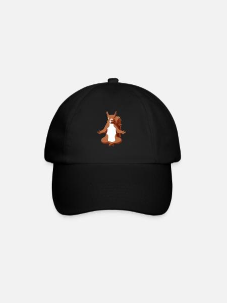 Yoga Eichhörnchen - Baseballkappe - Schwarz/Schwarz