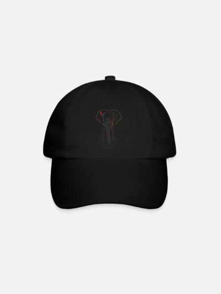 Elefant - Baseballkappe - Schwarz/Schwarz