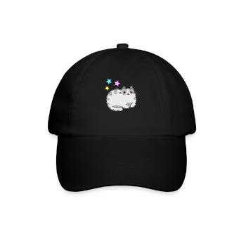Mignon chat et étoiles kawaii - kawaii - Casquette classique - noir/noir - Devant