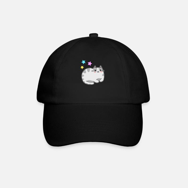 Mignon chat et étoiles kawaii - kawaii - Casquette classique - noir/noir
