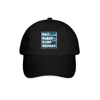 Eat Sleep Surf Repeat - Baseball Cap - black/black - Front