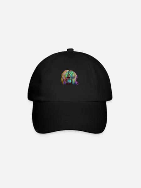Colored Briard Dog - Baseball Cap - black/black