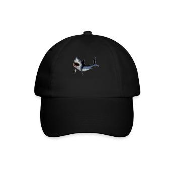 Requin prédateur Animaux marins Requin Requins Requin Blanc Motif - Casquette classique - noir/noir - Devant