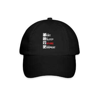 Eat Sleep Anime Repeat Gift - Baseball Cap - black/black - Front