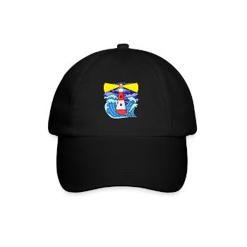 Lighthouse with waves North Sea Baltic Sea gift - Baseball Cap - black/black - Front