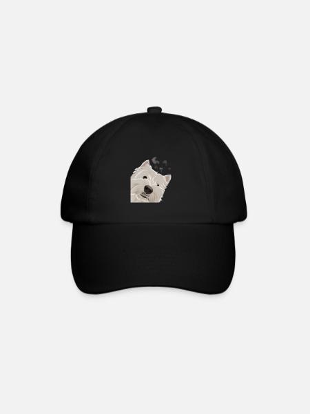 Curious West Highland White Terrier Dog - Baseball Cap - black/black