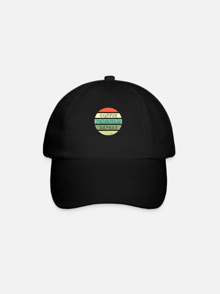 Coffee Feminism Repeat - Baseballkappe - Schwarz/Schwarz