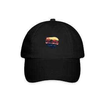 Retro Canicross, cross-country run with dog - Baseball Cap - black/black - Front